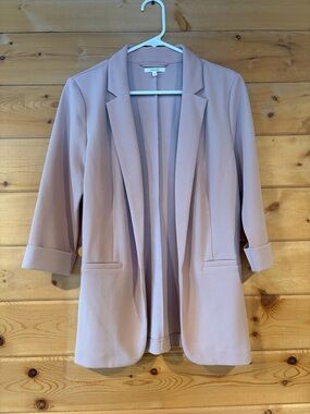Blush Pink Open-Front Blazer Jacket